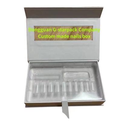 China Recyclable Custom Printed Custom Holographic Nail Box Nails Packaging Box Handmade Press On Nails Customized Empty Magnetic Gift Boxes for sale