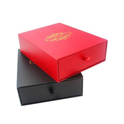 China Recyclable Red Cardboard Paper Drawer Gift Box Leather Belt Black Cardboard Gift Box Thick Red Cardboard Gift Box With Drawer for sale