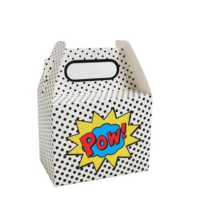 China Eco-friendly Recyclable White Kids Toy Boxes Bakery Paper Packaging Box Polka Dots Polka Dot Packaging Box for sale