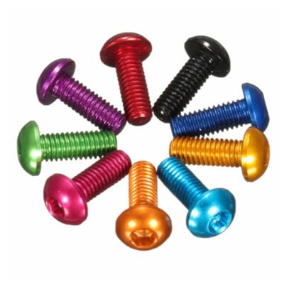 China M4M5M6 Round Head Anodized Aluminum Alloy 7075 Button Hex Socket Screw Bolts for sale