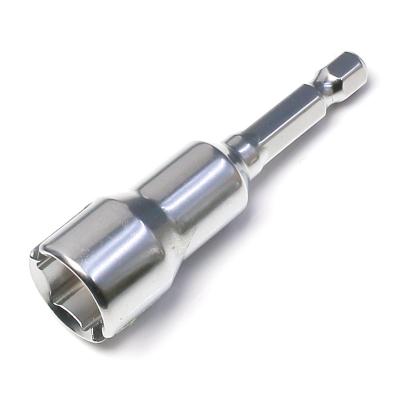 China CRV 1/4 Inch 6.35mm Hex Shank Socket Adapter Nut For Machine Tool Butterfly Bolt Socket Wrench Electric Slotted Socket Wrench for sale