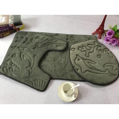 China Factory Sales Washable Three-piece Bathroom Toilet Non-slip Absorbent Mat for sale