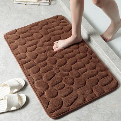 China Heavy Duty Stain Pebble Stone Bathroom Rug Toilet Floor Mat Door Mat Non-Slip Floor Mat for sale