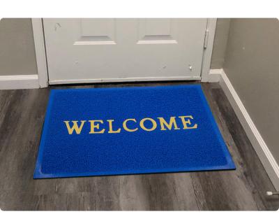 China Non-slip PVC Coil Vinyl Loop Nomad Scraper Mats, PVC Coil Mat Roll Door Mat for sale