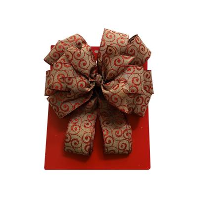 China Hot Sale Cheap Custom Lucky 100%POLYESTER Art And Crafts Gift Topper Tree Bow for sale