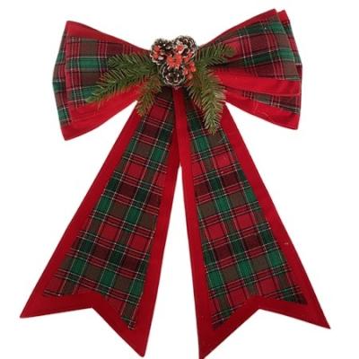 China Hot Selling POLYESTER Christmas Hangers 39CM X 68CM Large Christmas Bows Grig Tie For Decoration for sale