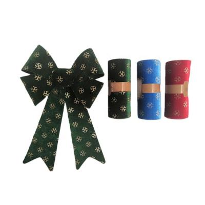 China Widely Used 50%POLYESTER 50%PVC Factory Sale Velvet Flower Velvet Various Christmas Ornaments Ball Bow for sale