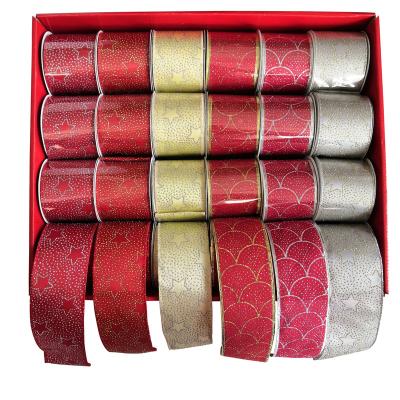 China POLYESTER Best Price Top Quality Grossgrain Velvet Yarn Edged Christmas Ribbon for sale