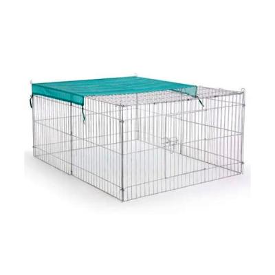 China Large Sustainable Dog Cat Enclosure Dog Run Metal Pet Playpen With Canvas Cover for sale