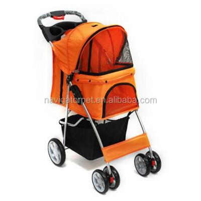 China Sustainable four-wheeled pet stroller for cat, dog and more for sale