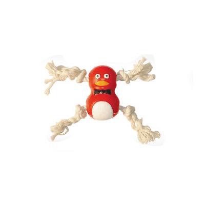 China Durable Cute Dog Rubber And Rope Toy for sale