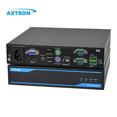 China RS232&485 PS/2 USB2.0 HDMI&VGA Industrial Dual Fiber KVM Monitor 1080P 500m 20km 80km Extra AX100V for sale