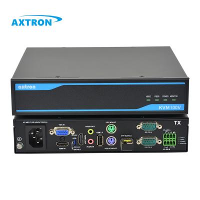 China Dual RS232&485 PS/2 USB2.0 HDMI&VGA Monitor 1080P 500m 20km Industrial Long Distance Fiber KVM Extender 80km AX100V for sale