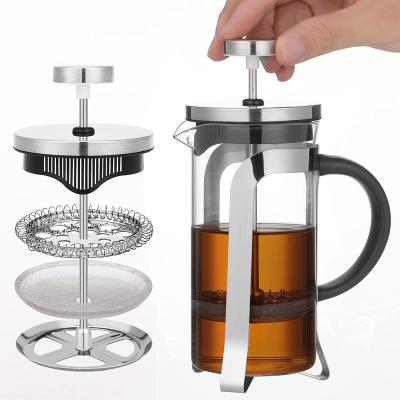 China Viable Glass French Single Brewers 304 Stainless Steel Coffee Press and Tea Maker Service Coffee Press for sale