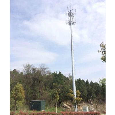 China Telecom 50m 30m 40m Steel Telecom Mono Pole GSM Mono Antenna Tower 30m 40m for sale