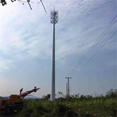 China Telecommunication 20m single pole steel tower for telecommunication for sale