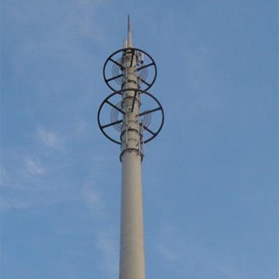 China Telecom Galvanized GSM Antenna Single Pole Telecommunication / Communication Tower for sale