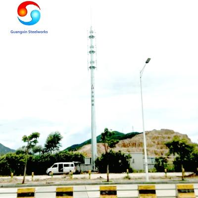 China Telecom Antennas And Other Equipments 30m Galvanized Steel Mobile Telecom Antenna Pole Pole And Tower for sale