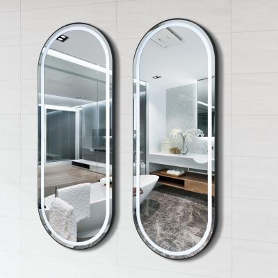 China Modern Bathroom Magnifying Wall Mounted Smart Led Mirror With Time Display for sale