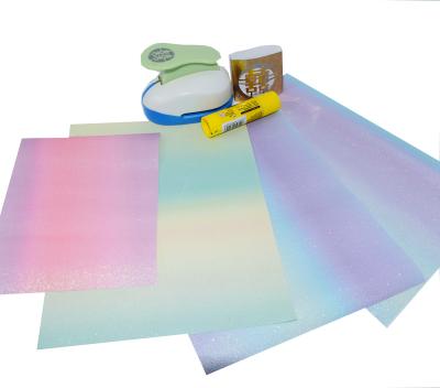 China Europe 100gsm A4 Glitter Paper Iridescent Gradient Craft Glitter Card Paper For Decoration Custom for sale