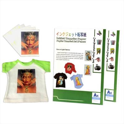 China Apparel A4 150gsm ITP-150C LIGHT INKJET Heat Transfer Paper For Cotton Fabric for sale