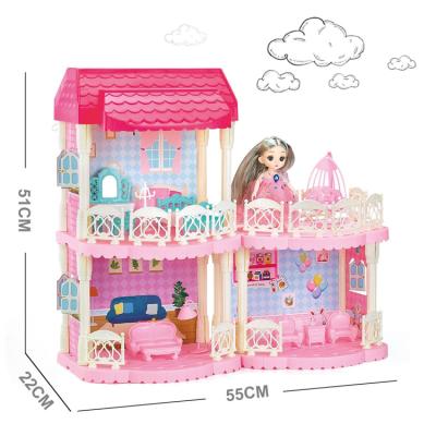 China Cartoon Toy 2021 New Toys Play House Kids Barbie Doll House For Girls DIY Villa Costume à venda