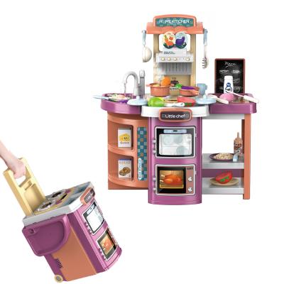 China Spray Kids Food Pretend Play Cooking Kitchen Toys Set For Kids With Sounds And Light for sale