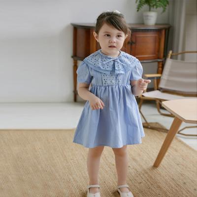 China Wholesale new design solid color cotton fabric children's clothing girls dresses wholesale washable for sale