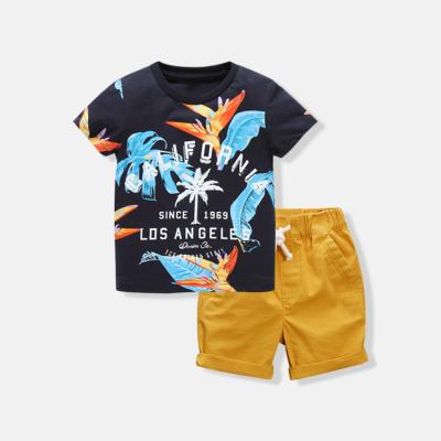 China New Arrival Manufacturer Soft Cotton Printed Fabric Casual Toddler Clothes Boy's Clothing Sets for sale