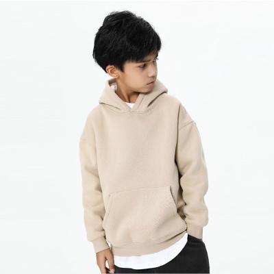 China Breathable Winter Autumn Private Label Solid Color Knitted Cotton Fabric Pullover Hoodie Clothes Toddler Hoodies for sale