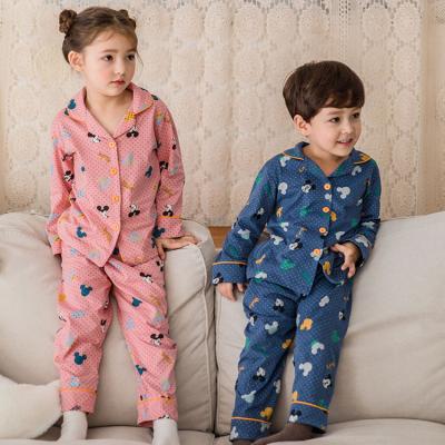 China Lovely Autumn Winter Soft Comfortable Children's Breathable Cartoon Suit Cotton Children Pajamas Sleepwear Home Set for sale