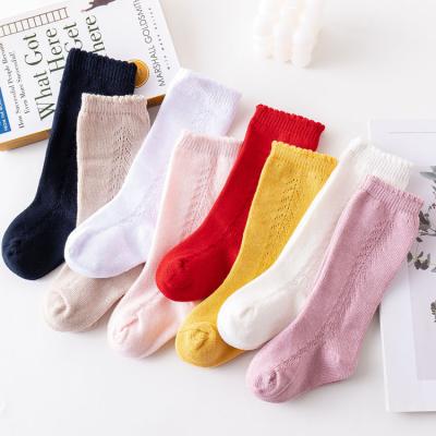 China New Breathable Newborn Baby Girls Toddler Girls Baby Socks Long Soft Cotton Dress Sock for sale