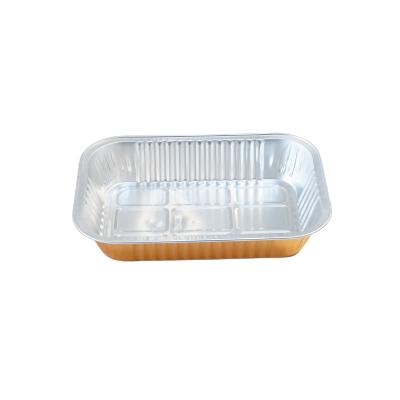 China Rectangle Container 550ml Container Eco-friendly Rectangle Aluminum Foil Food Grade Disposable Aluminum Foil Container for sale