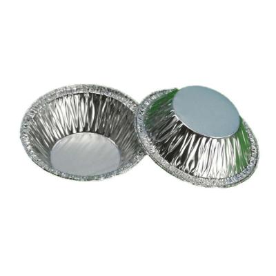 China Food Grade Eco-Friendly Baking Use Mini Size 90ml Silver Round Pie And Quiche Filters Disposable Shallow Tart Aluminum Foil Pans For Bakery for sale