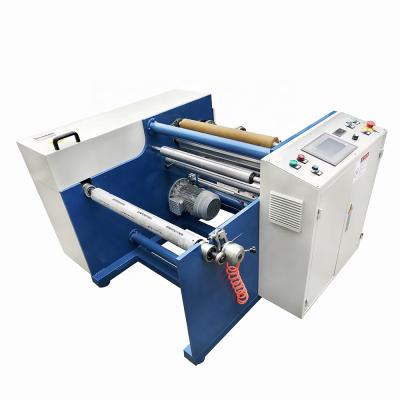 China Food semi-automatic aluminum foil rewinding machine paper rewinder machine plastic sheet slitting rewinding machine for sale