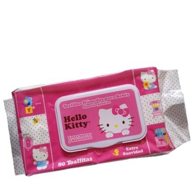 China Hello Kitty Baby Wipes Alcohol Free Baby Wipes 80pcs for sale