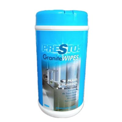 China Household Cleaning Wipes 40pcs Household Cleaning Wet Cloths In Canister Adults Lemon Nonwoven Spunlace GMPC MSDS ISO9001 50gsm 15*20cm Parallel for sale