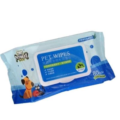 China Wholesale Cleaning Pet Wipes 80pcs Dog Cloths Sensitive Skin Nonwoven Adults OEM ODM Private Label Nonwoven Service 15*20cm for sale