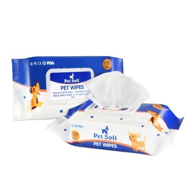 China Dog Paw Cleaning Wet Wipes Wholesale Organic Super Soft Soft Cleaning Dog Cat Ear Eye Wet Pet Grooming Wipes for sale