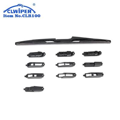 China 100% Best Natural Rubber CLWIPER Car Rear Wiper Blade Multifunctional Boneless Good Quality Refill With 10 Adapters for sale