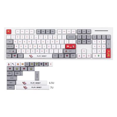 China Computer Keyboard 104+22 Mario Gray White PBT XDA Dye-Substrated Keycap For Mechanical Keyboard GH60 GK61 64 Spacebar 68 84 87 96 104 108 6.25 6.5 7U for sale