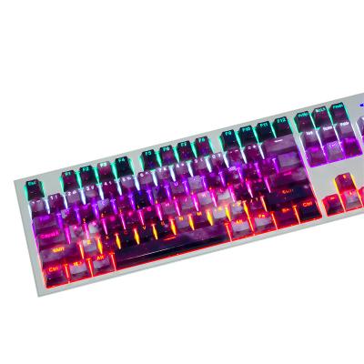 China OEM Profile 108 ABS Backlit Doubleshot Keycaps for MX Mechanical Keyboard ASIN Layout Water-transfer Printing (No. 4 Nebula) for sale