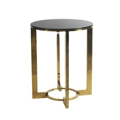 China Wholesale Simple Modern Living Room Dining Top Coffee Table Simple Modern Tempering Glass Stainless Side Table for sale