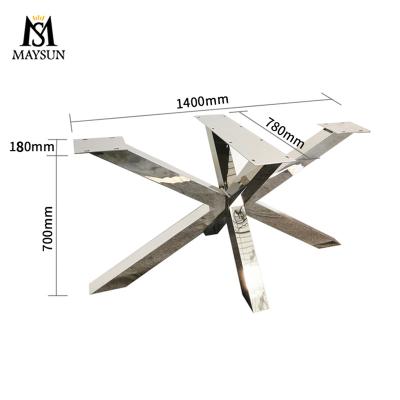 China Modern Simple Polished Frame Customized Stainless Steel Spider Dinner Table Legs for sale