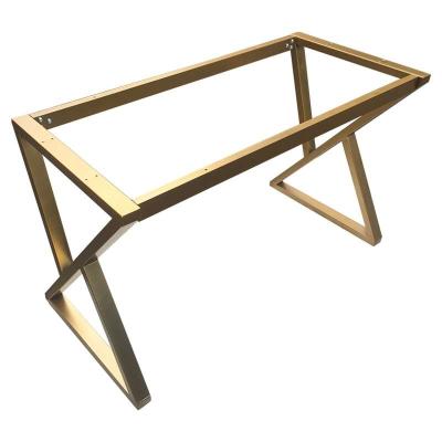 China 201 Titanium Modern Detachable Modern Stainless Steel Metal Style Dining Table Frame Desk Table Gold Frame for sale