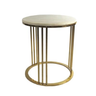 China New Design China Living Room Small Gold Stainless Steel Tea Table Cafe For Sale for sale