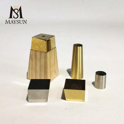 China Living Room Factory New Style Polished Gold Foot Cover Furniture Sofa Leg Wholesale for sale