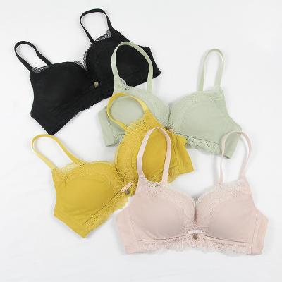 China Nice color antibacterial good quality mixed sheer ladies soft wire free seamless bra for sale