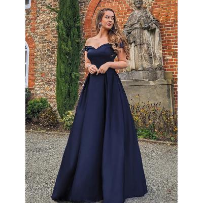 China Anti-Wrinkle TENMAIL A Line Off The Shoulder Fitted Bodice Maxi Long Prom Dresses For Women for sale