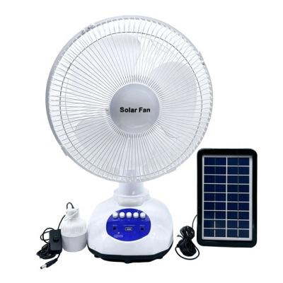 China Usb Charging Solar Panel DC 12V 12inches Power Solar Rechargeable Tabletop Fan For Home Use for sale